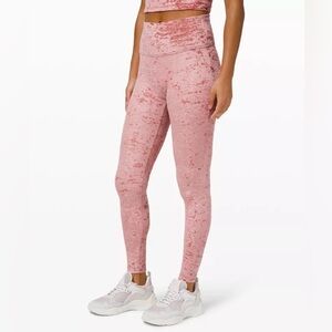 Lululemon Wunder Lounge High Rise Tight Crushed Velvet Soft Cranberry Size 14